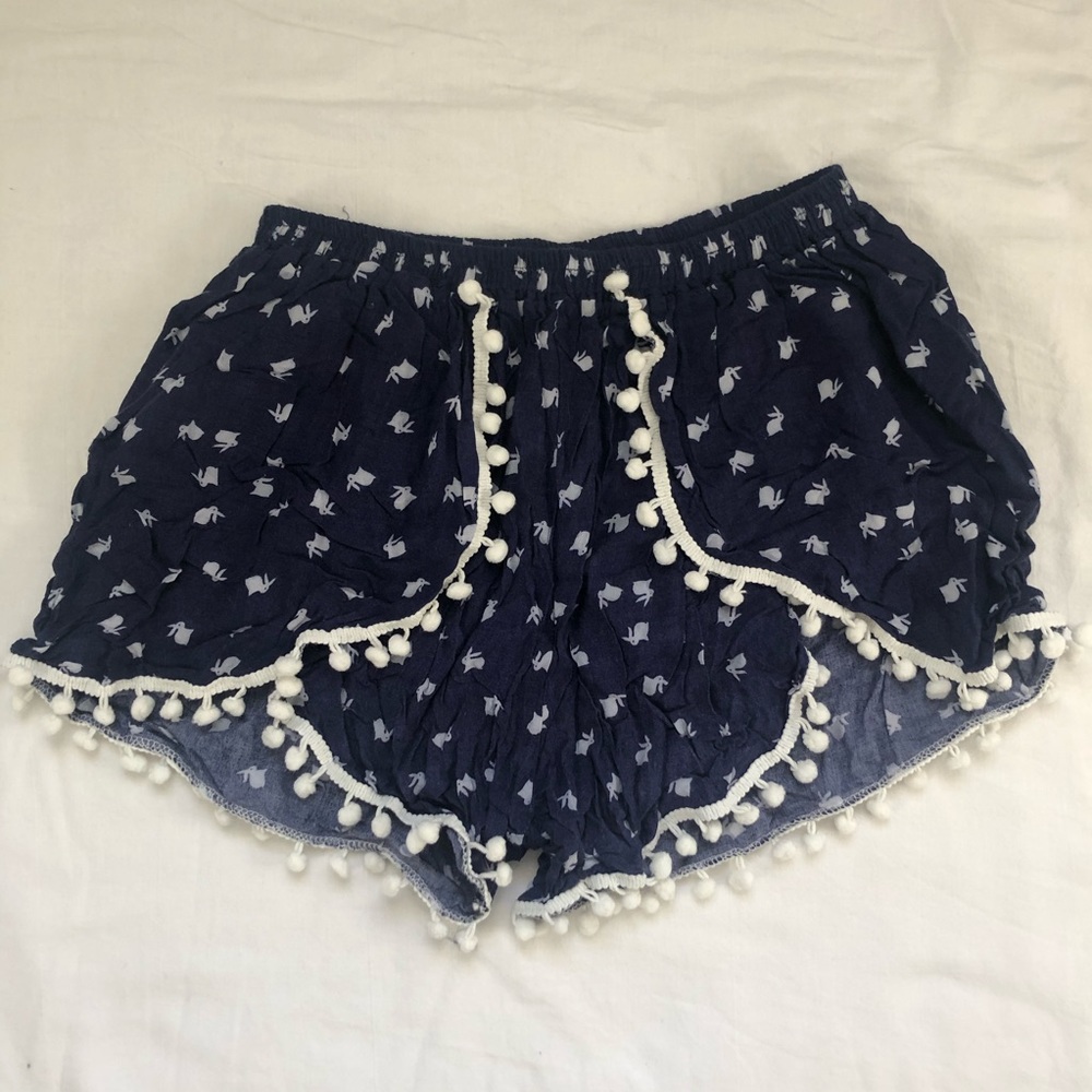 Navy Blue Beachy Bunny Pattern Shorts!
